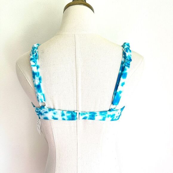 Sundazed Ledia Blue Tie-Dye Shirred Bikini Top Size 36 B/C - Picture 5 of 12